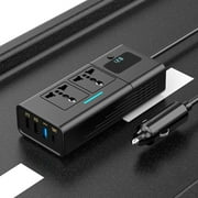 12V to 110V Car Inverter, Power Converter, USB QC3.0 + PD Fast Charging, Compact Design, For RVs/Travel, High-Speed Output, Universal Power Adapter, Dual USB Ports, Emergency Power, Acppild