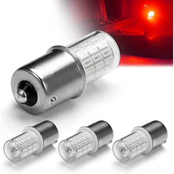 12V 1156 BA15S Red 1003 1141 7506 LED Bulbs Brilliant Red,DC Bayonet Single Contact Base,AC10-24V DC10-30 volt LED Replacement for Brake,Tail Lights,Blinker,Turn Signal,Parking or Running Lights,4Pack