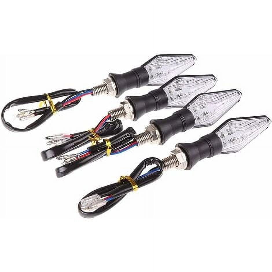 12V 12 LED Ultra-Bright, Durable & Waterproof Bi-Color Motorcycle LED Turn Signals, 4-Pack Rarida