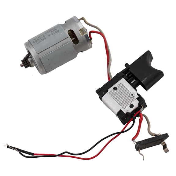 12V 12 Tooth Drill Motor Switch Assembly for Two Electric Drill, Metal Trigger Replacement Part Silver Black