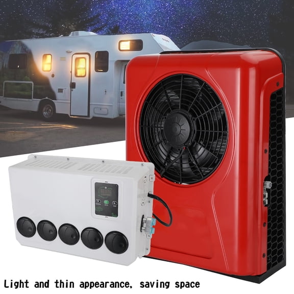 12V 12000 BTU Truck Cab RV Air Conditioner Split AC Fits For Semi Trucks Bus Caravan, Red