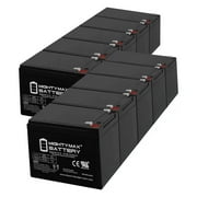 12V 12A F2 Battery Replaces Yuasa NP12-12 NP 12-12 .25 terminal - 10 Pack