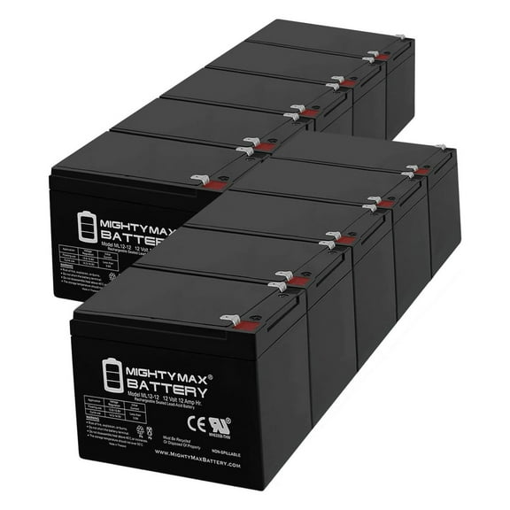 12V 12AH Battery for Optima Digital 1200 Battery Chargers - 10 Pack