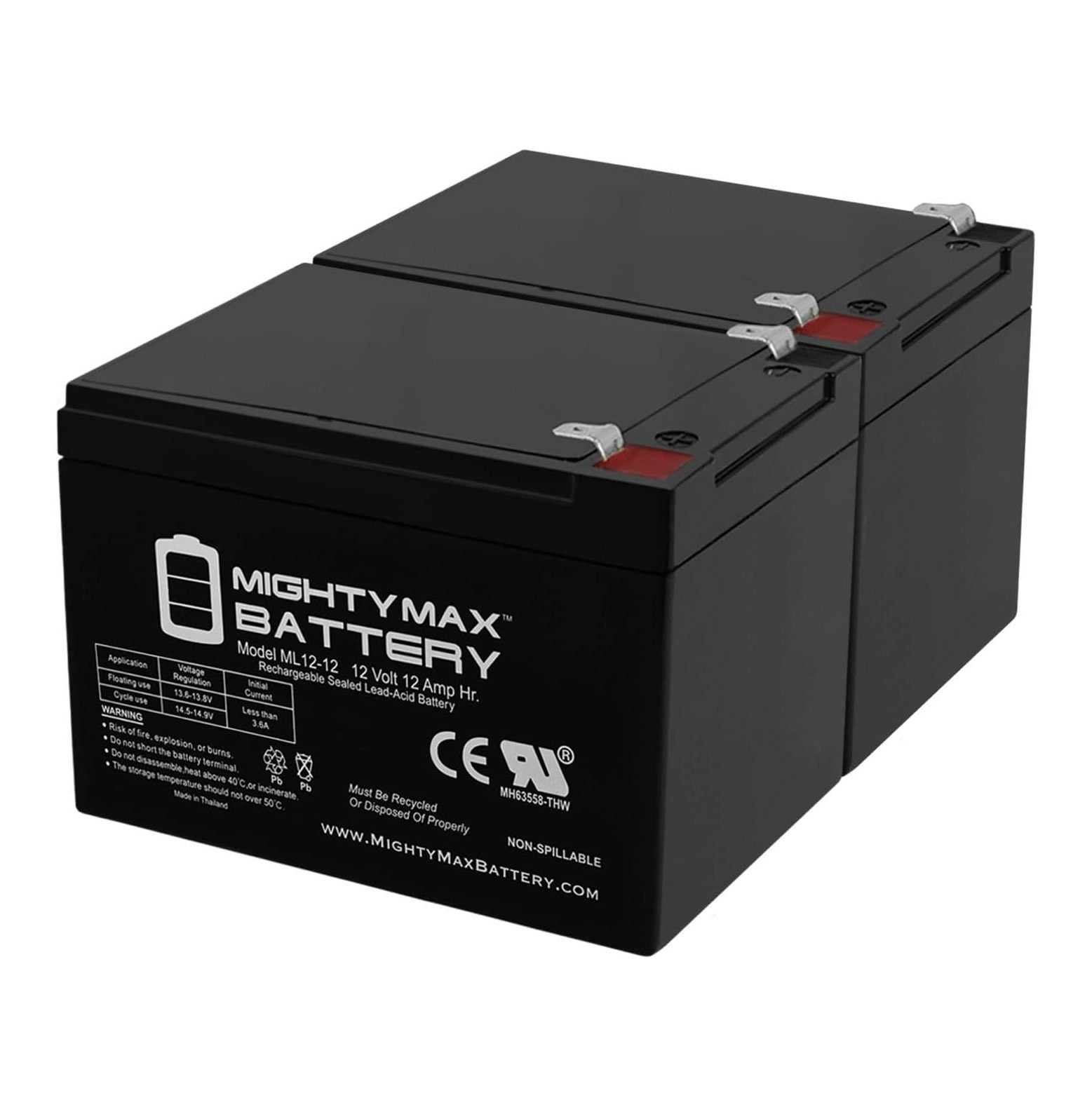 12V 12AH Battery for Pride Mobility GoGo Ultra X 3Wheel 2 Pack