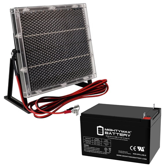 12V 12AH NB SLA Replacement Battery Compatible With Rascal MicroBalance 170 + 12V Solar Panel