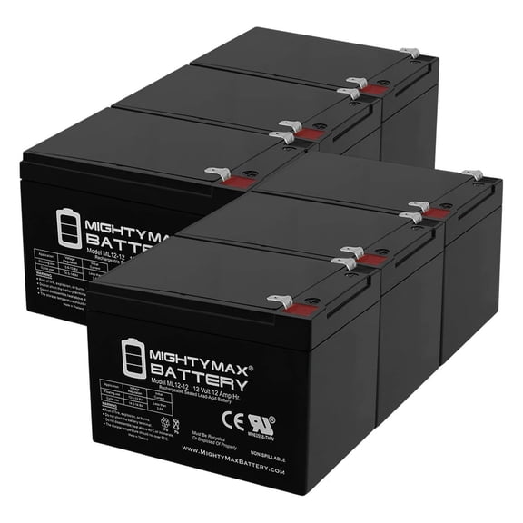 12V 12Ah F2 Compatible Battery for APC Smart UPS 620NET, 650 - 6 Pack