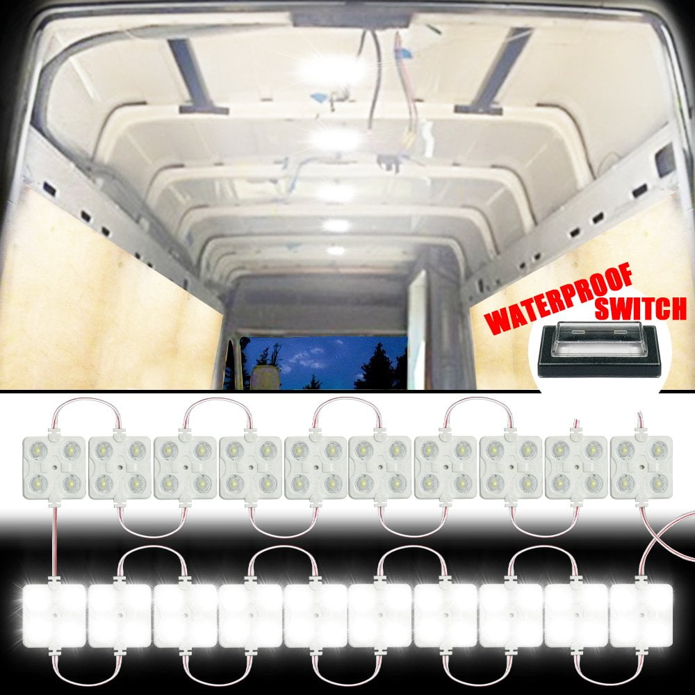 12V 12W 80LED Van Interior Light Kits, White LED Ceiling Light Kits for Van, Mini Van, Trailer