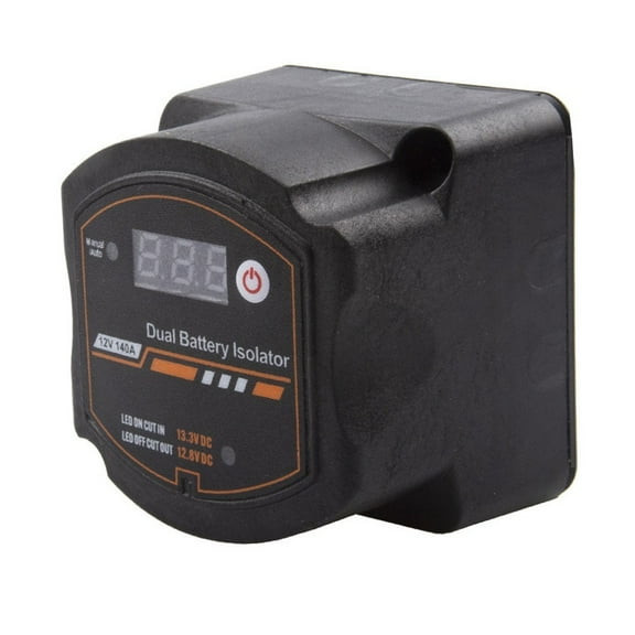 12V 140A Voltage Display Battery Isolator with Auto and Manual Mode Suitable for Dual Battery Systems in for Camper Vans and Marine Vehicles