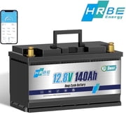12V 140AH LiFePO4 Battery Bluetooth,for RV,Solar,Trolling Motor,Marine,Boat,Van,Camping,HRBEENERGY 15000+Deep Cycles Lithium Batteries,Smart 100A BMS