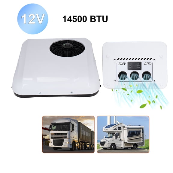 12V 14500BTU Rooftop Truck Air Conditioner DC A/C Unit for Semi Truck, Cab, RV, Excavator, Forklift