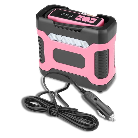 12V 150 PSI DC Digital Tire Inflator Portable Air Compressor with Pressure Gauge, Pink