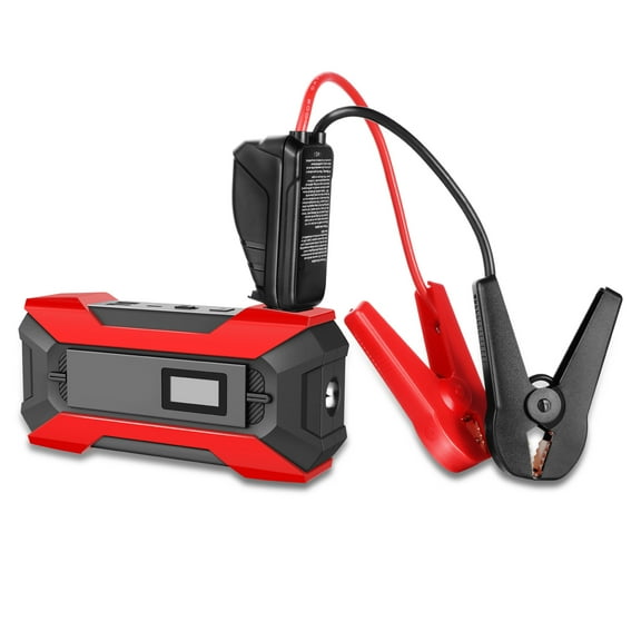 12V 1500A 15000 mAh Multi-function Portable Car Battery Jump Starter for Up to 7.0L Gas & 5.5L Diesel Engine, With Carry Case Red