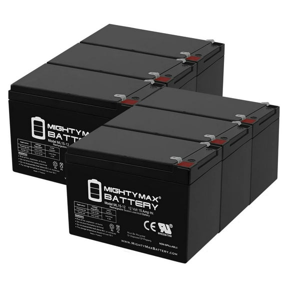 12V 15AH F2 Battery Replacement for Phoenix II E-Bike - 6 Pack