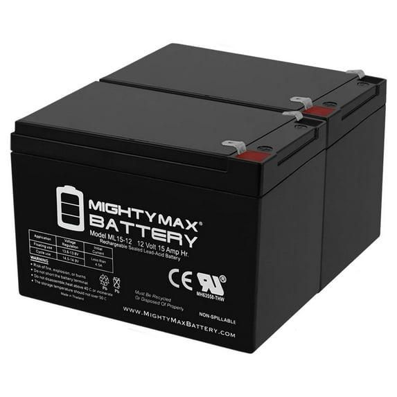 12V 15AH F2 Replacement Battery compatible with SigmasTek SP12-15 - 2 Pack
