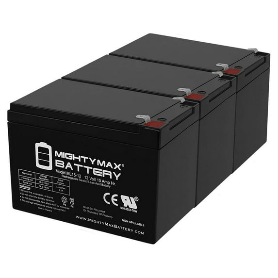 12V 15AH F2 Replacement Battery for Mongoose Hornet FS - 3 Pack