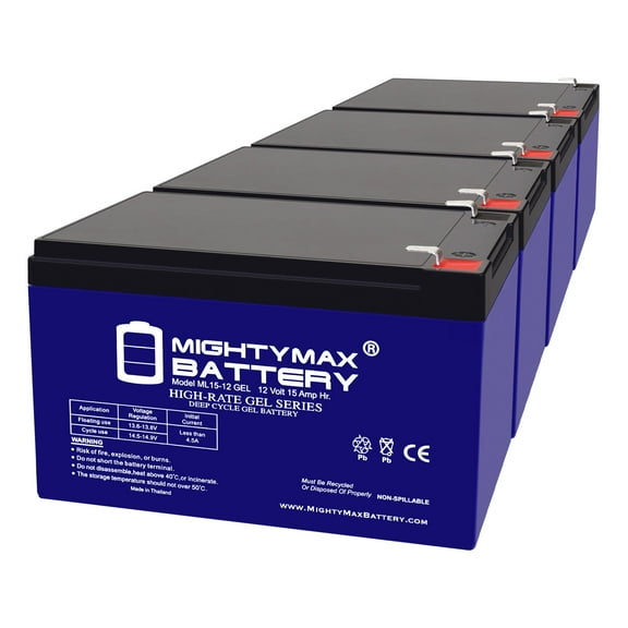 12V 15AH GEL F2 Replacement Battery Compatible with eZip 650CD - 4 Pack