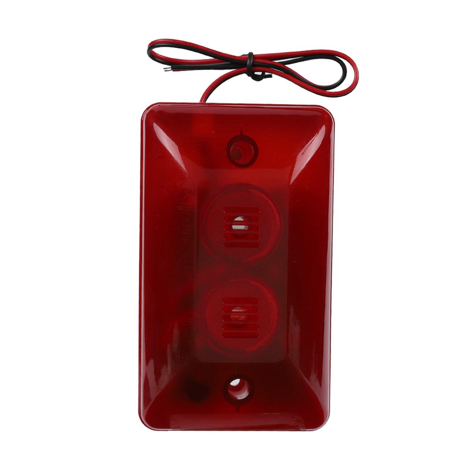 12V 15W Wired Strobe Siren with Red Flashing Light, Home Security Alarm