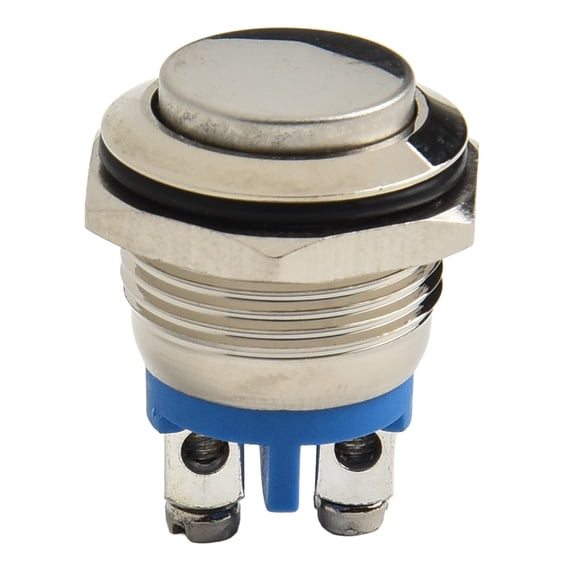 12V 16mm Metal Waterproof Push Button High Flat Head Momentary NO Horn Switch Start Brass Reset Push Button Power Switch Parts