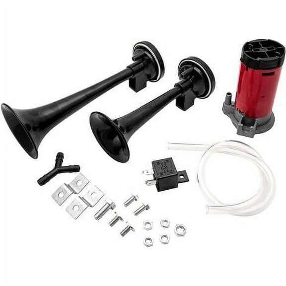 12V 178dB Dual Trumpet Air Horn Dual Tone Car Horn Kit Super Loud Train Sound Universal Electric Pump
