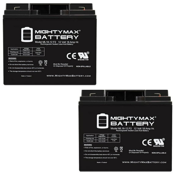 12V 18AH F2 Replacement Battery Compatible with Jump n Carry JNC660 - 2 Pack
