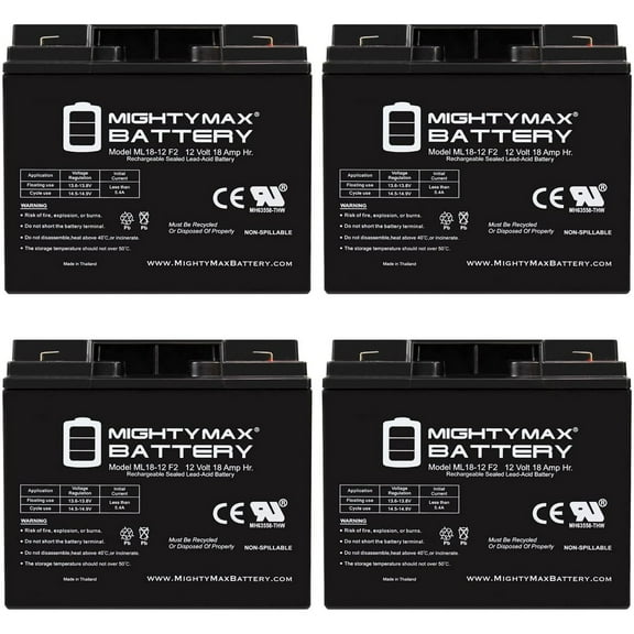 12V 18AH F2 SLA Replacement Battery for Volta VT1217 - 4 Pack