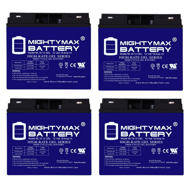 12V 18AH GEL Battery for Black Decker CMM1200 Mower 4 Pack Walmart Business Supplies