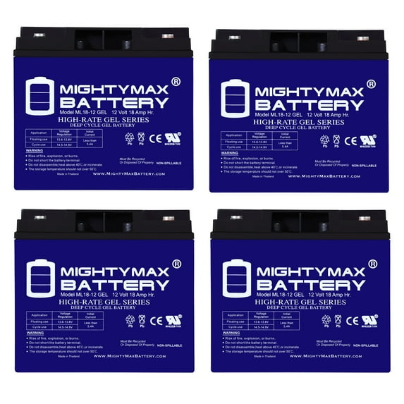 12V 18AH GEL Replacement Battery for Toyo 6FM18 - 4 Pack