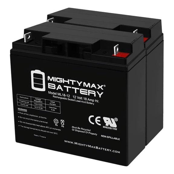 12V 18AH SLA Battery for 1150 Jump Starter - 2 Pack
