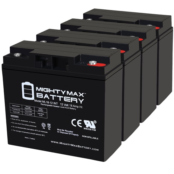 12V 18AH SLA INT Replacement Battery for Matco Tools MJS400A Jump Starter - 4 Pack