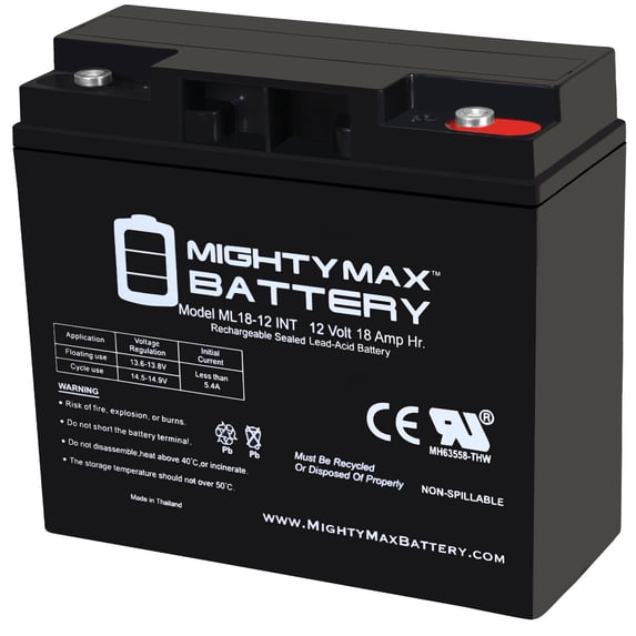 12V 18AH SLA Internal Thread Battery for Craftsman Black Lawn Mower