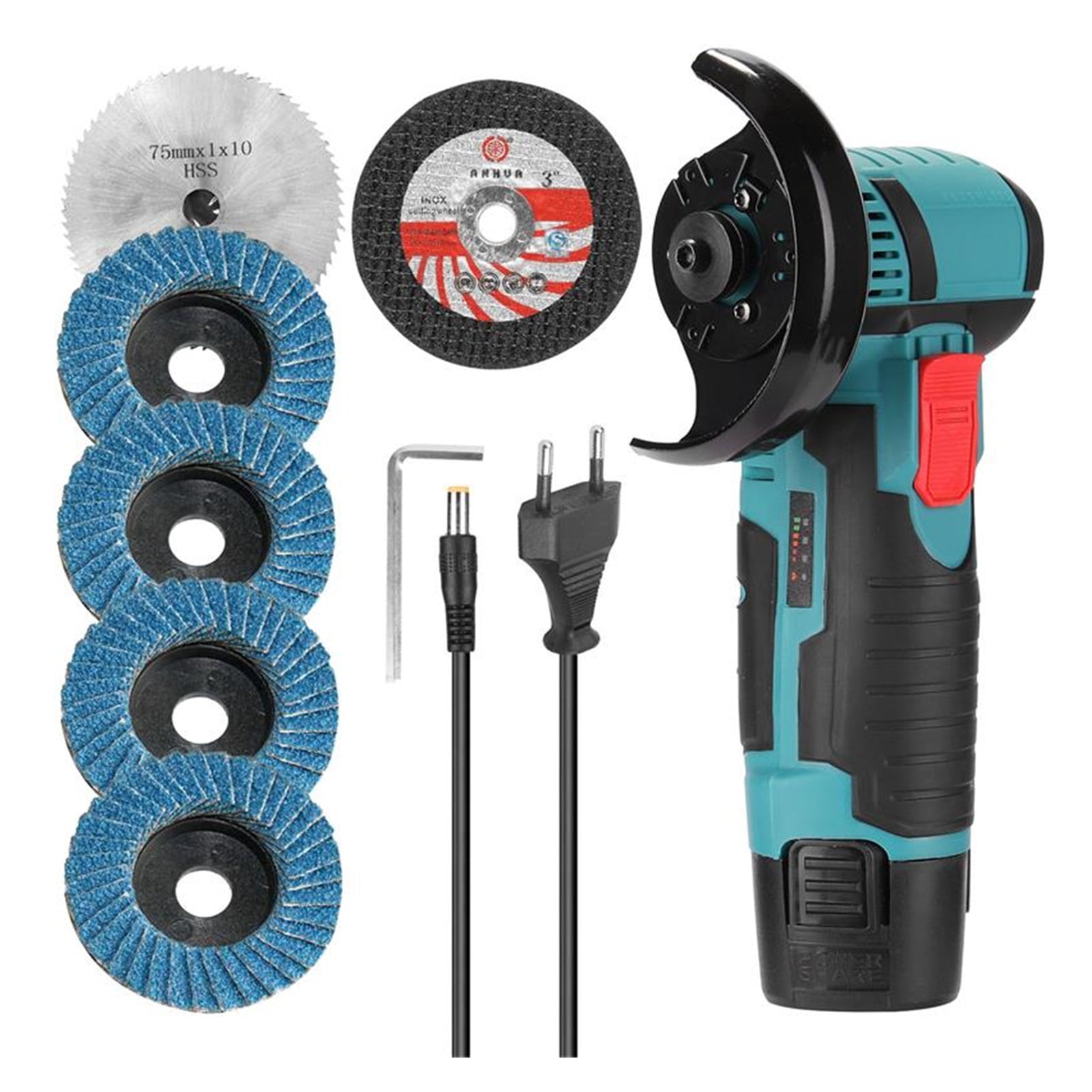 12V 19500rpm Mini Angle Grinder Machine Power Tool Grinding Cutting ...