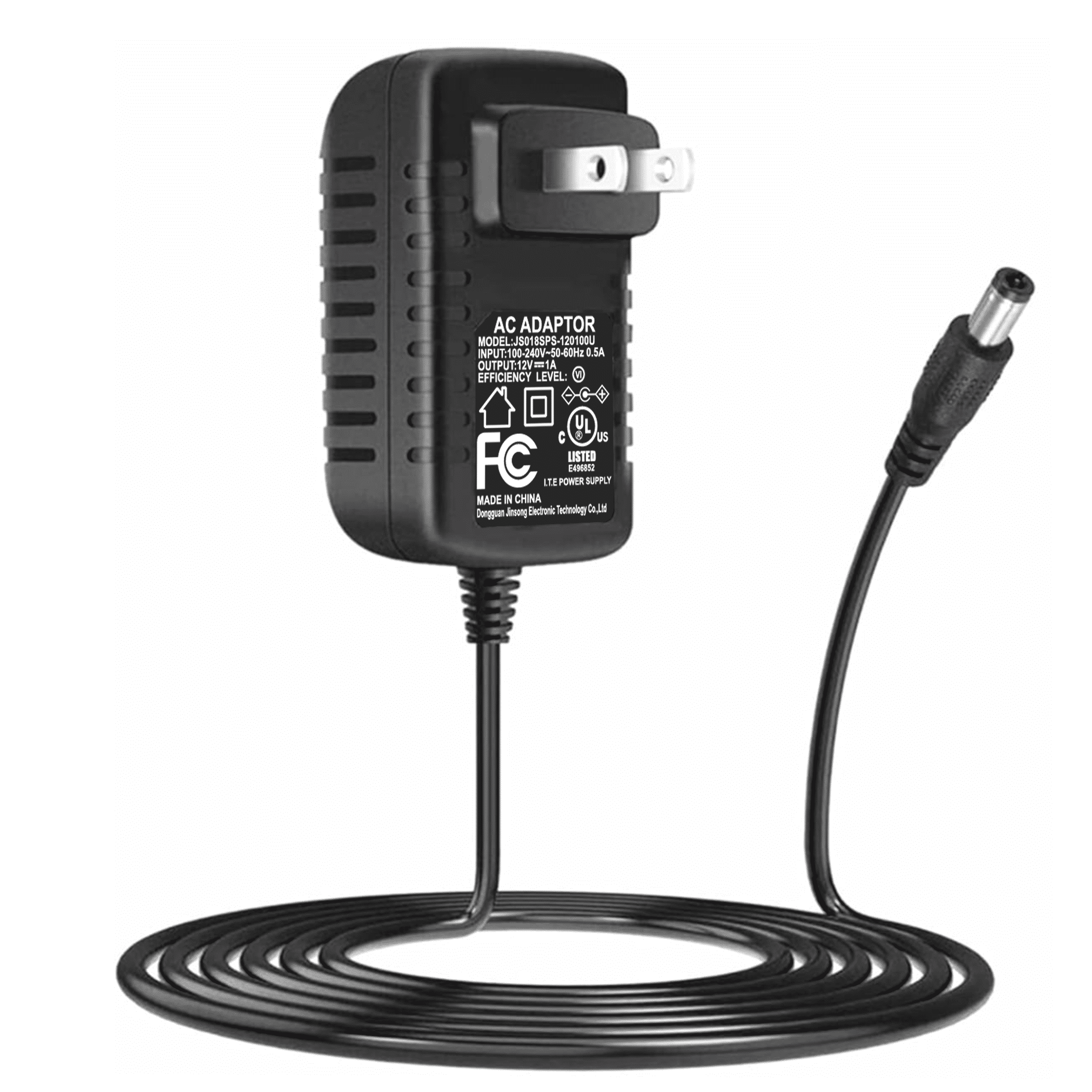 12V Power Supply, Universal Security Camera AC/DC Power Adapter Black Power Supply Cord Adapter Charger for LED Strip Light, CCTV Camera, BT Speaker, GPS, Webcam, Router, DC12V Transformer, 5.5*2.1mm