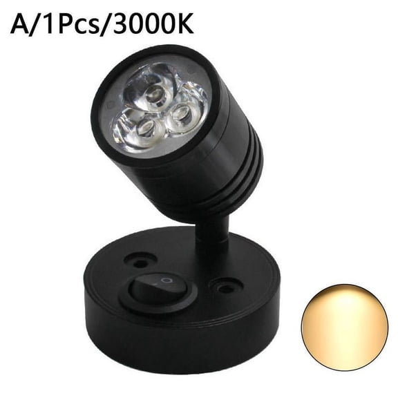 12V 1W LED Wall Spot Reading Light Switch Bedside Lamp RV Caravan Boat H4T4