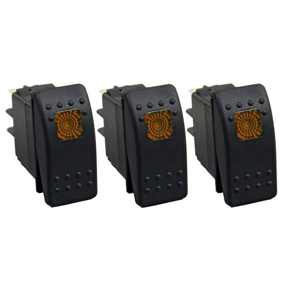 12V 20 Amp Waterproof Orange LED Boat Marine Rocker Switch On/Off SPST 3 Pins Rocker Switch with Light Unbranded - 3 Pack