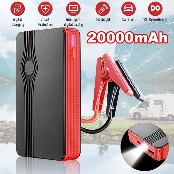 12V 20000mAh Car Jump Starter Booster Jumper Portable Engine Emergency Charger Auto Power Bank Battery Charger