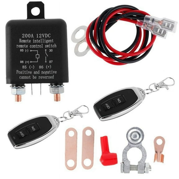 12V 200A Battery Switch Relay Remote Control Battery Disconnect Cut Isolator Switch Anti-Theft Switch for Car Boat