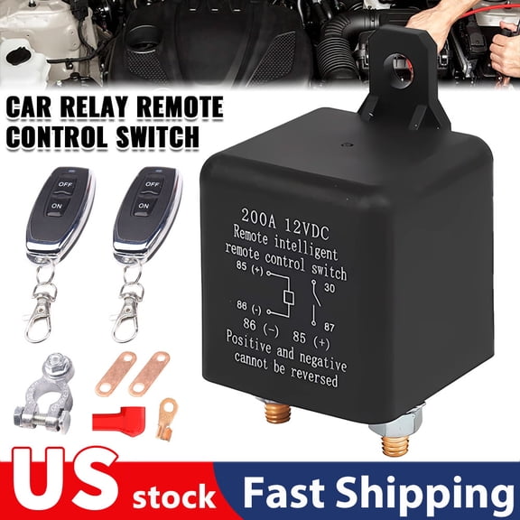 12V 200A Universal Car Relay Wireless Remote Control Switch Built-in Battery