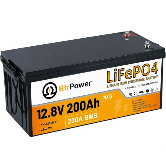 12V 200AH Lithium LiFePO4 Battery 200A BMS for Storage Motor RV Off-Grid Solar System