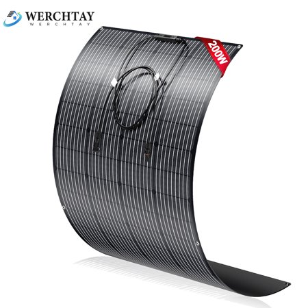 12V 200W Flexible Solar Panel Portable for Camping/Home/Car Battery/Rooftop