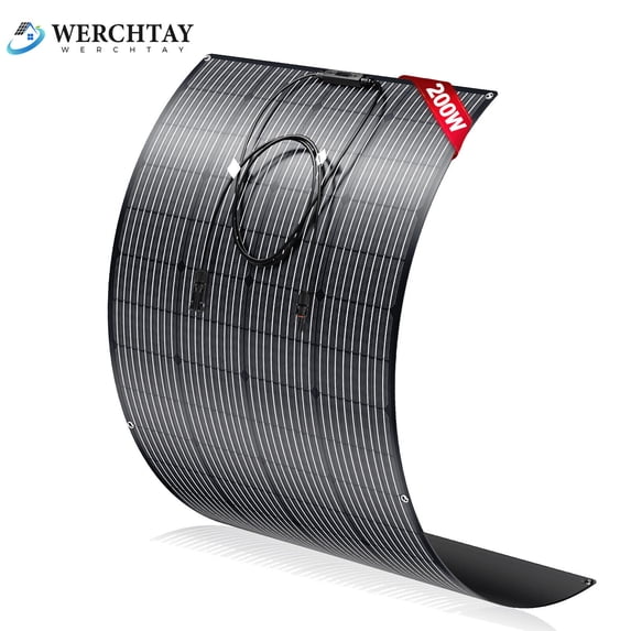 12V 200W Flexible Solar Panel Portable for Camping/Home/Car Battery/Rooftop