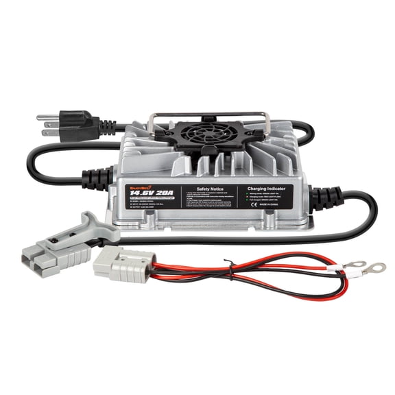 12V 20A 14.6V LiFePO4 Battery Charger, IP65 Waterproof Smart AC-DC Battery Charger with 0V Activation & Temperature Protection, for RV Marine Boat Trolling Motor Solar System