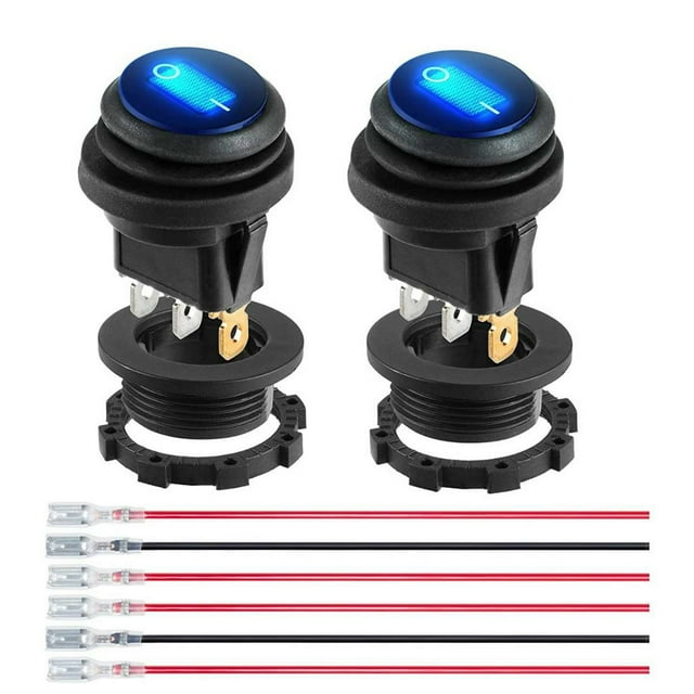 12V 20A 3 Pin Toggle Rocker Switch with LED Light for Car Marine Boat Waterproof