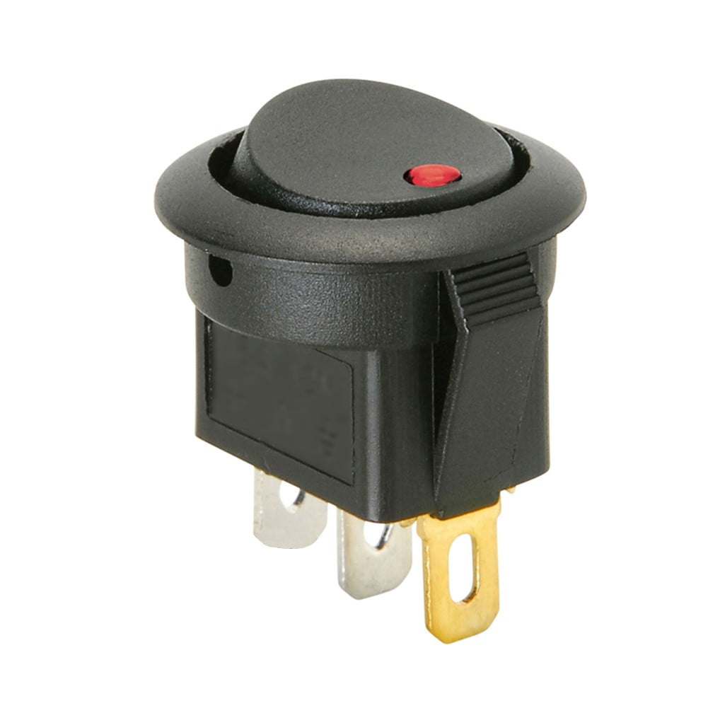 12V Round LED Rocker Switch – 3 Pin ON/OFF SPST Toggle – For Car, Truck, Dash, Boat