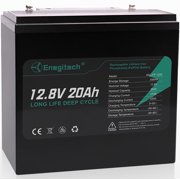12V 20Ah LiFePO4 Battery, 20A BMS, up to 2000 Deep Cycles for Fish Finders, Power Wheels, Solar, Off-Grid, Ham Radio