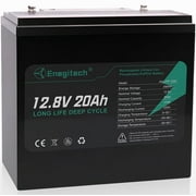 12V 20Ah LiFePO4 Battery, 20A BMS, up to 2000 Deep Cycles for Fish Finders, Power Wheels, Solar, Off-Grid, Ham Radio