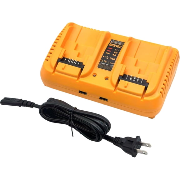 12V/20V 2Port Dual-Charger Compatible with DCB102 Battery Tools DCB102, DCB104, DCB105, DCB107, DCB112, DCB115, DCB118, DCB119