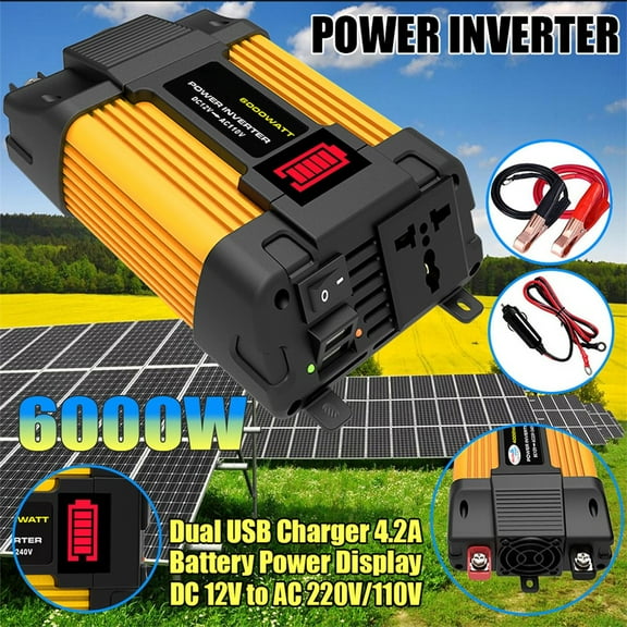 12V-220V Led Battery Display Car Power Inverter Converter Voltage Transformer