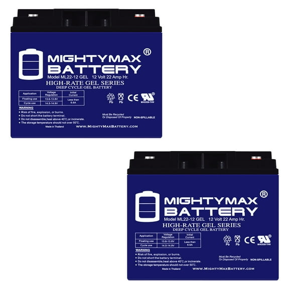 12V 22AH GEL Battery Replacement for BB BP20-12 - 2 Pack