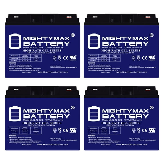 12V 22AH GEL Battery Replaces Exide Powerware Prestige 6000 - 4 Pack