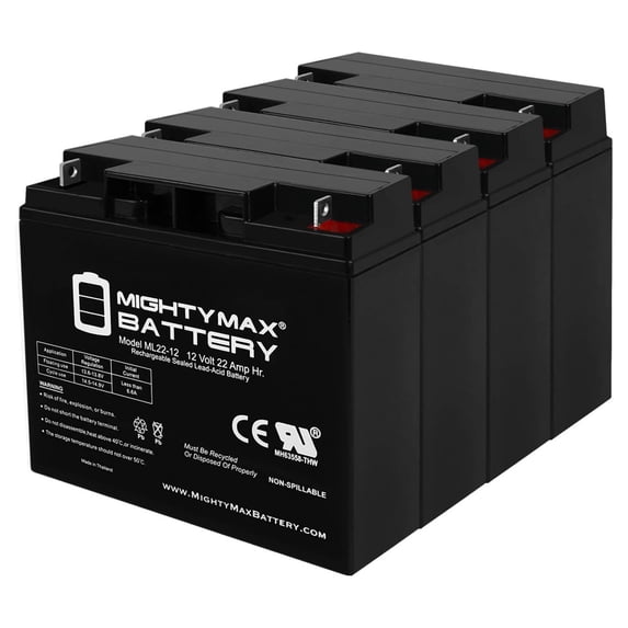 12V 22AH SLA Replacement Battery for Prostar 6PS0220 - 4 Pack